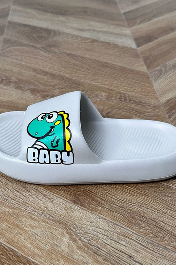 Graue Kinderpantoletten mit Druck Milos 2