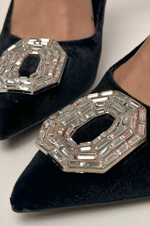 Schwarze Sandalen mit Zirkonia auf...