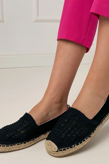 Schwarze durchbrochene Espadrilles auf Plattform Plevis 2