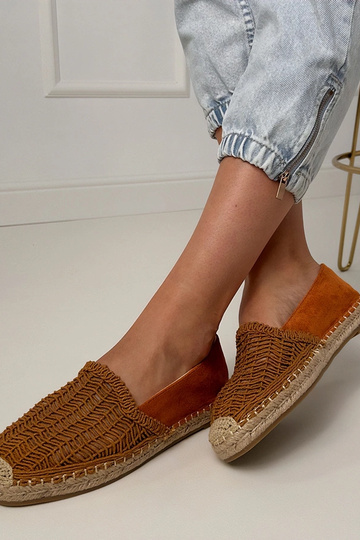 Braune durchbrochene Espadrilles auf Plattform Plevis 2