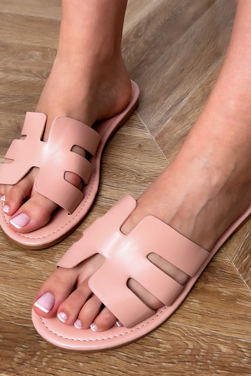 Rosa Pantoffeln mit Ausschnitten Ragos