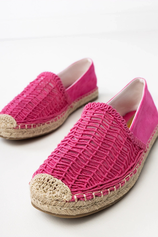 Rosa durchbrochene Espadrilles auf...