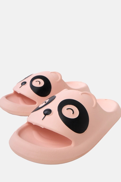 Rosa Kinder-Slipper mit Panda-Motiven... Rosa Kinder-Slipper mit Panda-Motiven...