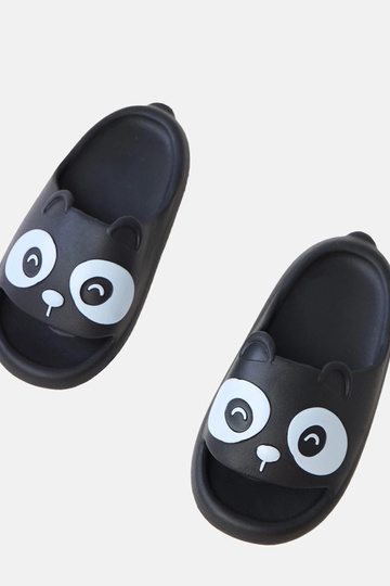 Schwarze Kinder-Slipper mit...