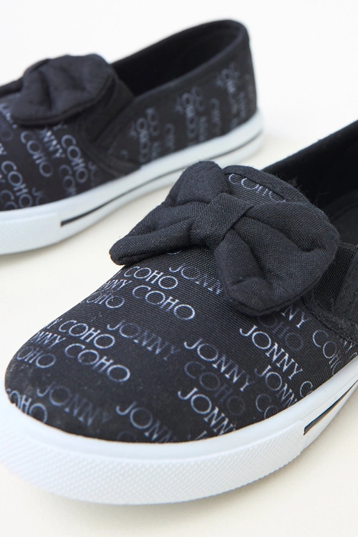 Schwarze Kinder-Sneaker mit Schleife...