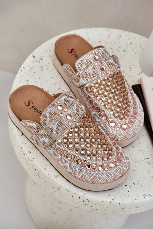 Dekoriert Hausschuhe mit einer Plattform Beige Terfitra Dekoriert Hausschuhe mit einer Plattform Beige Terfitra