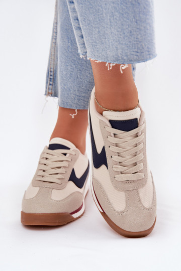 Damen sandfarbene Sportschuhe „Sneakers" Modell „Zerina"
