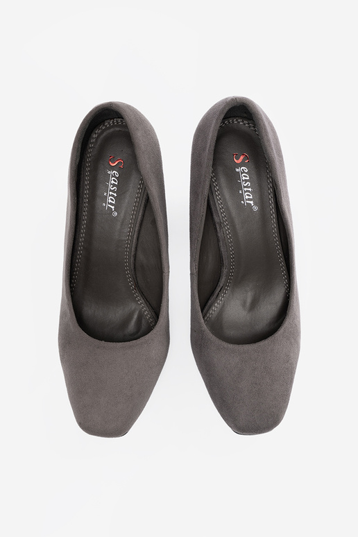 Graue Wildleder High Heels