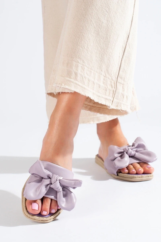 Hausschuhe mit Band Shelovet lila Farbe