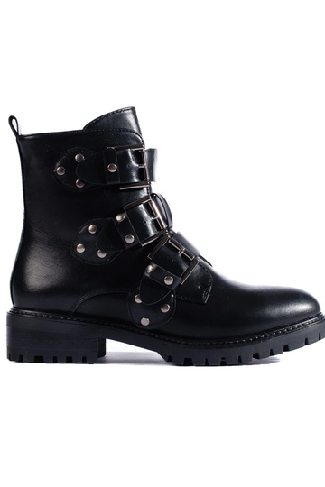warme schwarze Stiefel mit...