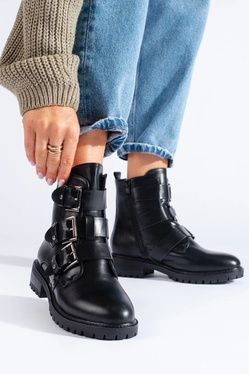 warme schwarze Stiefel mit... 2