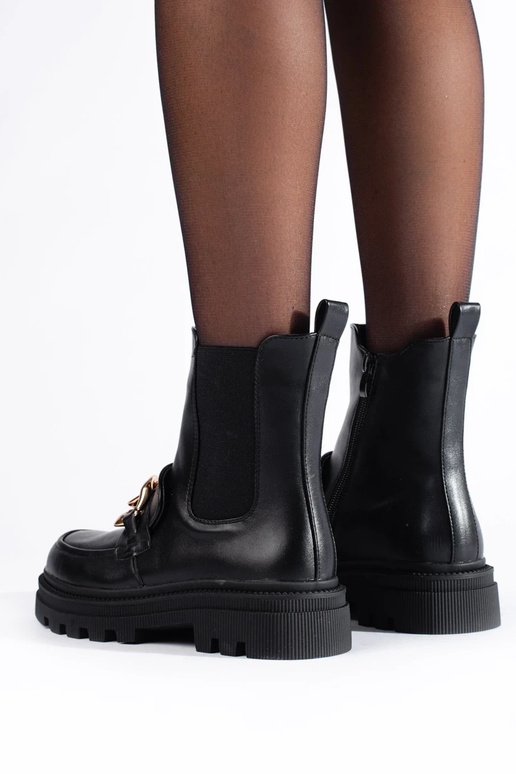 Damen-Plateau-Stiefeletten mit Kette