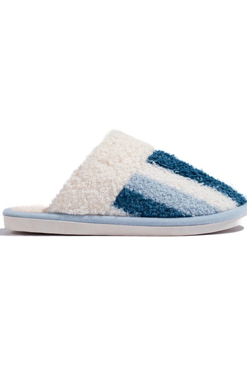 Warme gestreifte Hausschuhe