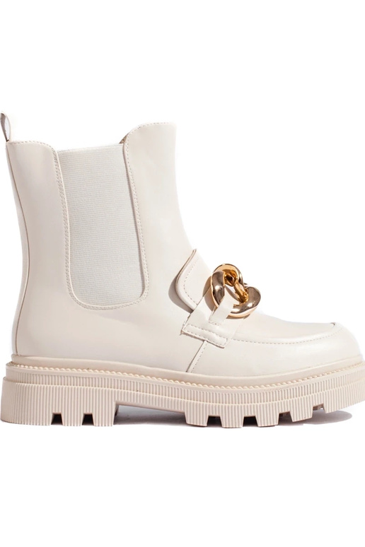 Damenstiefel mit Plateau in Beige