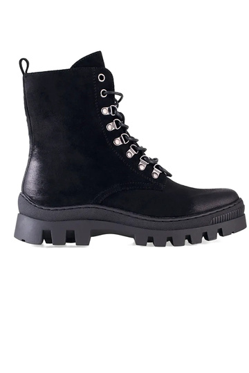 Damenstiefel aus schwarzem...