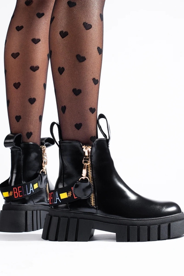 schwarze Stiefel mit Plateau 2