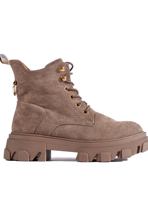 Damenschuhe aus Wildleder mit dicker...