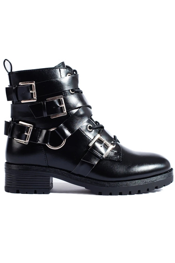 schwarze Damenstiefel mit...