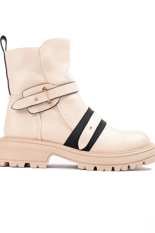 Beige Damenstiefel mit Schutz Beige Damenstiefel mit Schutz