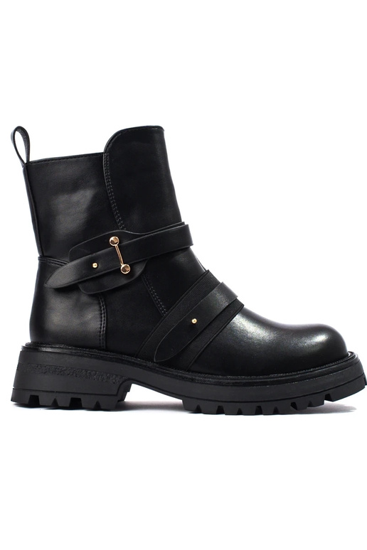 Schwarze Damenstiefel mit Schutz Schwarze Damenstiefel mit Schutz