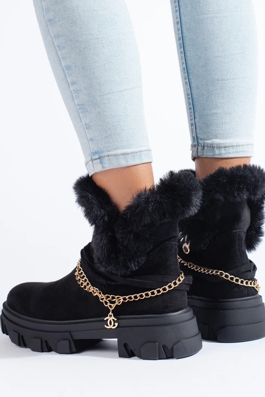 Schwarze Wildleder-Plateauschuhe für... Schwarze Wildleder-Plateauschuhe für...