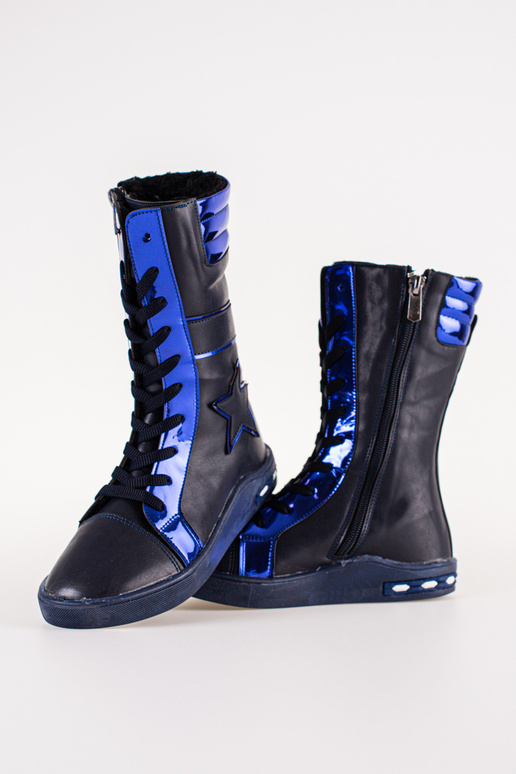 Lederstiefel für Mädchen mit hohem... Lederstiefel für Mädchen mit hohem...