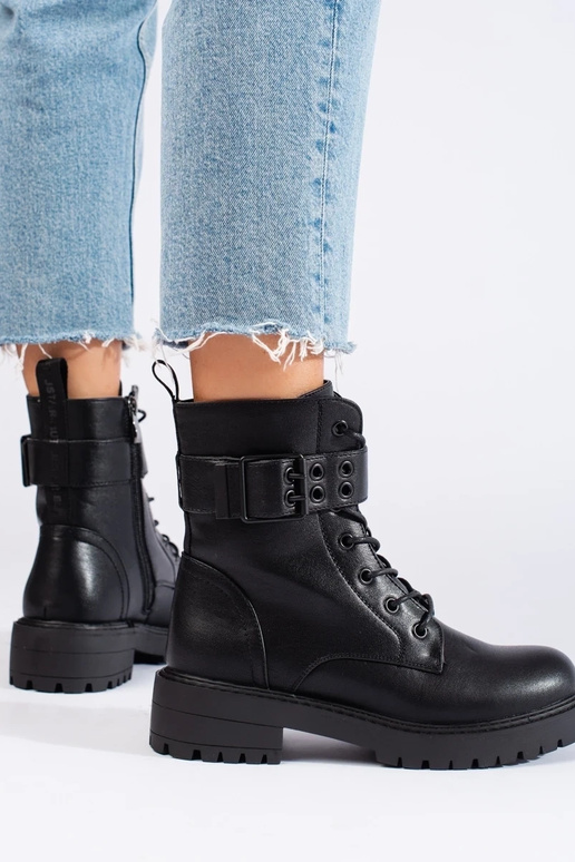 Damen-Schnürstiefel aus Öko-Leder