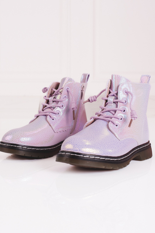 Stiefel Mädchen glänzend rosa Farbe Stiefel Mädchen glänzend rosa Farbe