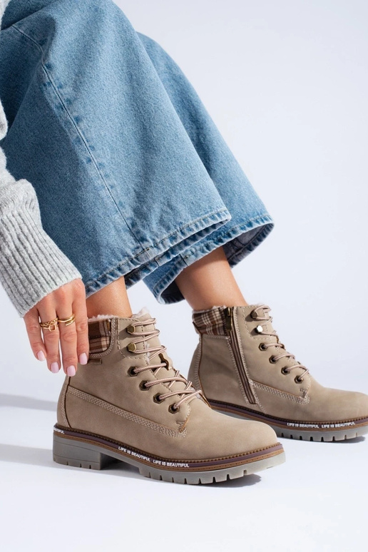 Schuhe für Damen in Beige aus Öko-Leder