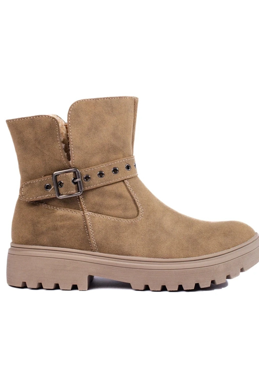 Beige Damenschuhe aus Öko-Wildleder Beige Damenschuhe aus Öko-Wildleder