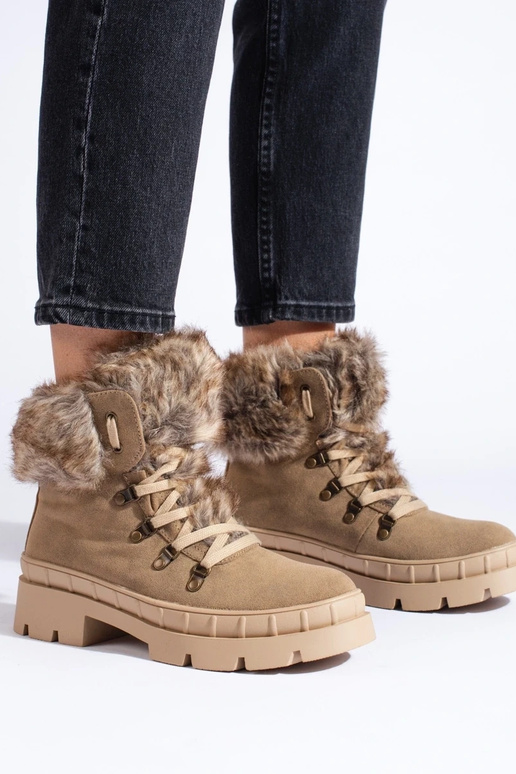 Schuhe für Damen mit braunem Fell