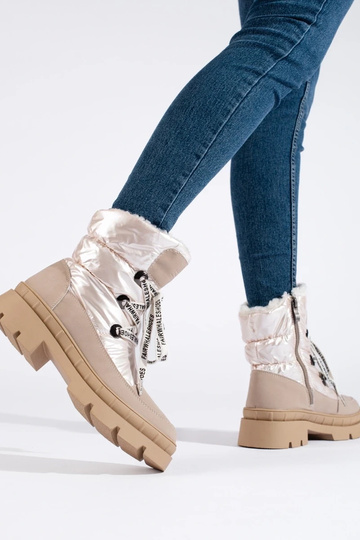 Beige Damen-Schneestiefel... 2