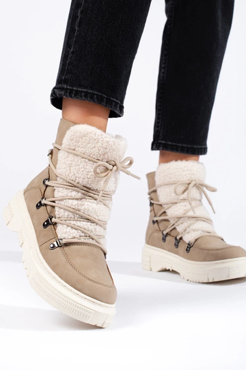 Beige Damen-Schneestiefel... 2