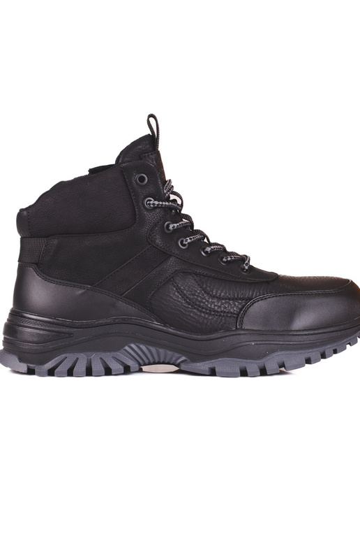 Herrenstiefel mit Fell in Schwarz