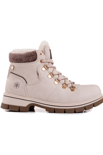 Sandfarbene Stiefel aus...