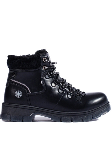schwarze Stiefel aus Öko-Leder