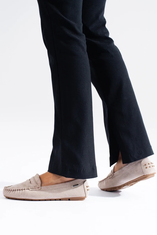 Wildleder-Damenmokassins Shelovet beige Wildleder-Damenmokassins Shelovet beige