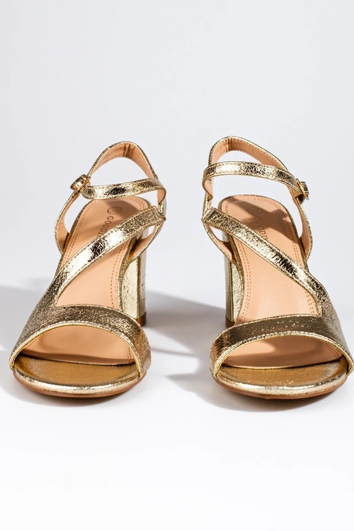 Elegante Damen Sandalen mit Absatz Gold
