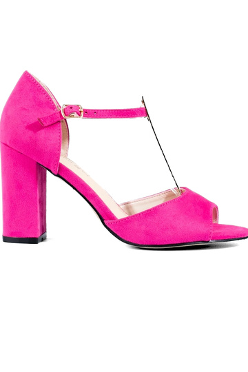 rosa Sandalen mit hohem...