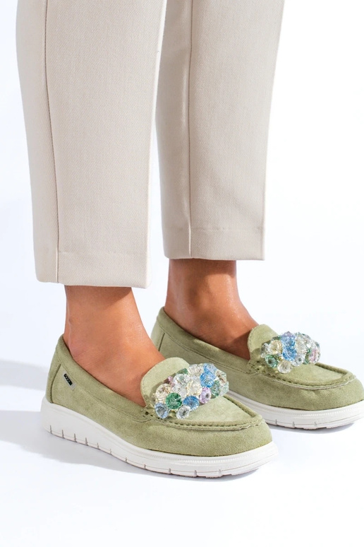 Mokassins mit Plateau Shelovet grün Mokassins mit Plateau Shelovet grün