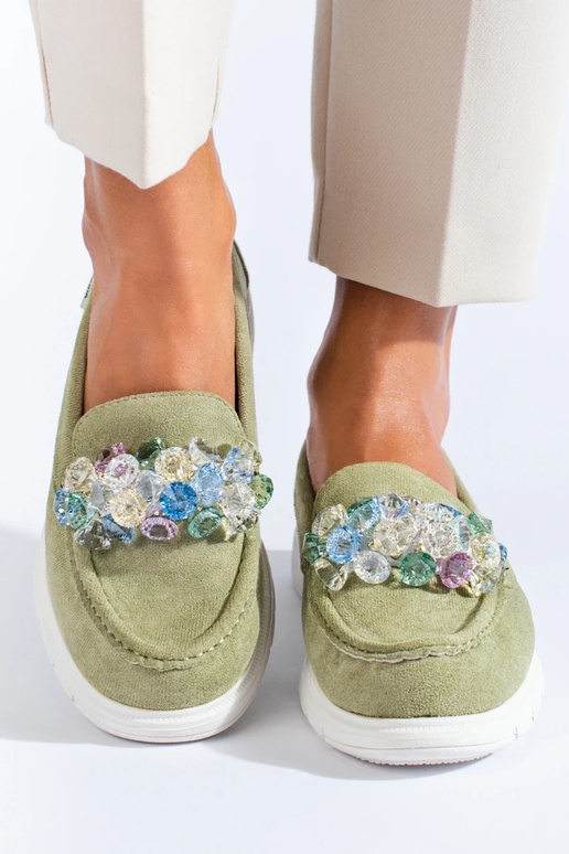 Mokassins mit Plateau Shelovet grün Mokassins mit Plateau Shelovet grün