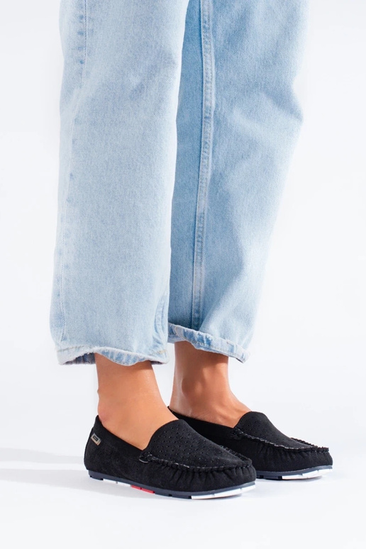 schwarze Mokassins Shelovet schwarze Mokassins Shelovet