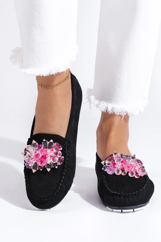 Shelovet Mokassins aus schwarzem...