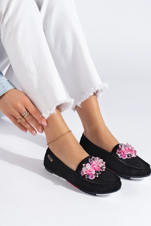 Shelovet Mokassins aus schwarzem...