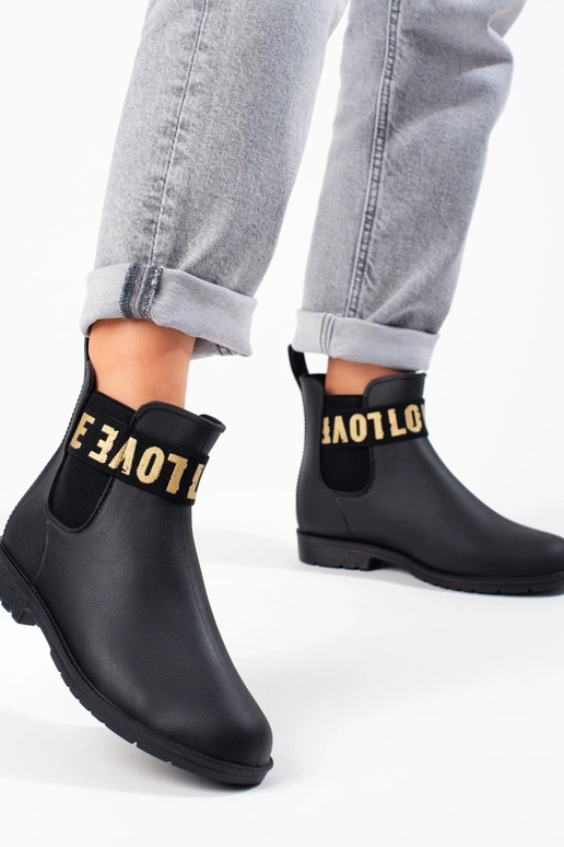 schwarze kurze Gummistiefel Shelovet schwarze kurze Gummistiefel Shelovet