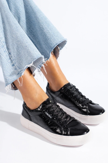 Schwarze Leder Damenstiefel... 2