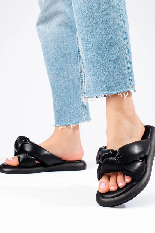 schwarze Hausschuhe Shelovet schwarze Hausschuhe Shelovet