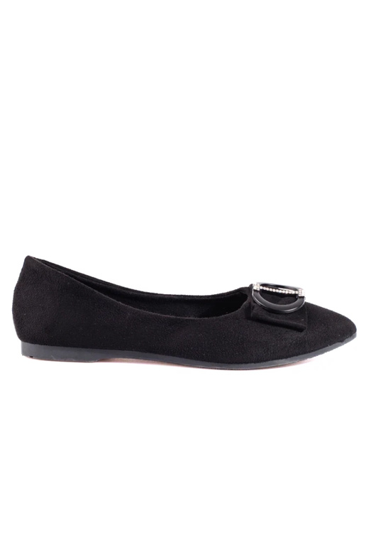 Schwarze Wildleder-Ballerinas mit... Schwarze Wildleder-Ballerinas mit...