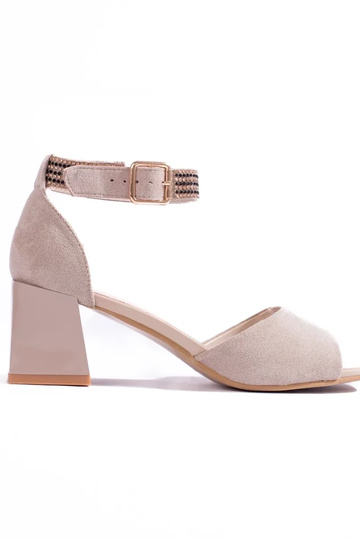 beige Sandaletten mit...
