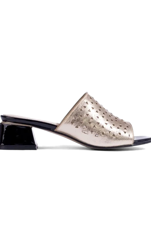 goldfarbene Hausschuhe mit niedrigem...